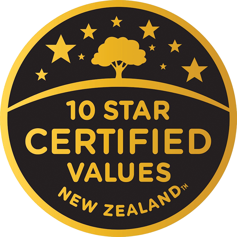10 Star Certified Values stamp - gold